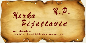 Mirko Pijetlović vizit kartica